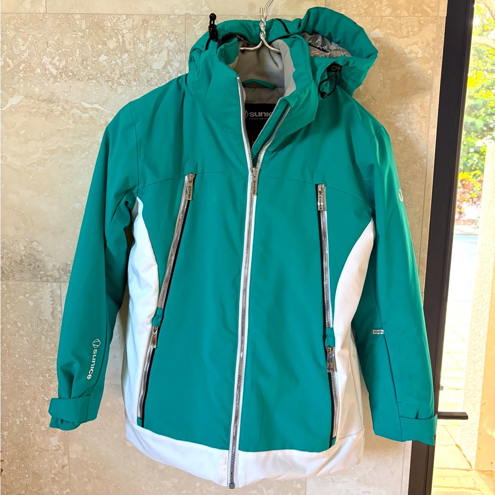 EUC Sunice Girl’s Kylie Teal Waterproof Ski Jacket size 10